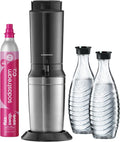 SodaStream Crystal 3.0 Wassersprudler – Quick Connect CO2, 2x Glaskaraffe 0,7L, Titan/Schwarz