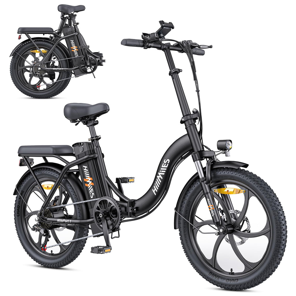 HillMiles MilePort 1 E-Bike klappbar 250W – 36V/13Ah, 100km, 7-Gang, Dual-Federung, 20", Grün