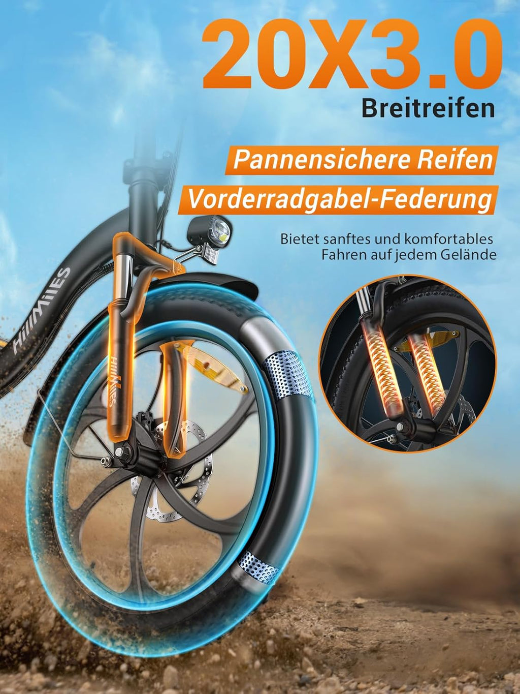 HillMiles MilePort 1 E-Bike klappbar 250W – 36V/13Ah, 100km, 7-Gang, Dual-Federung, 20", Grün