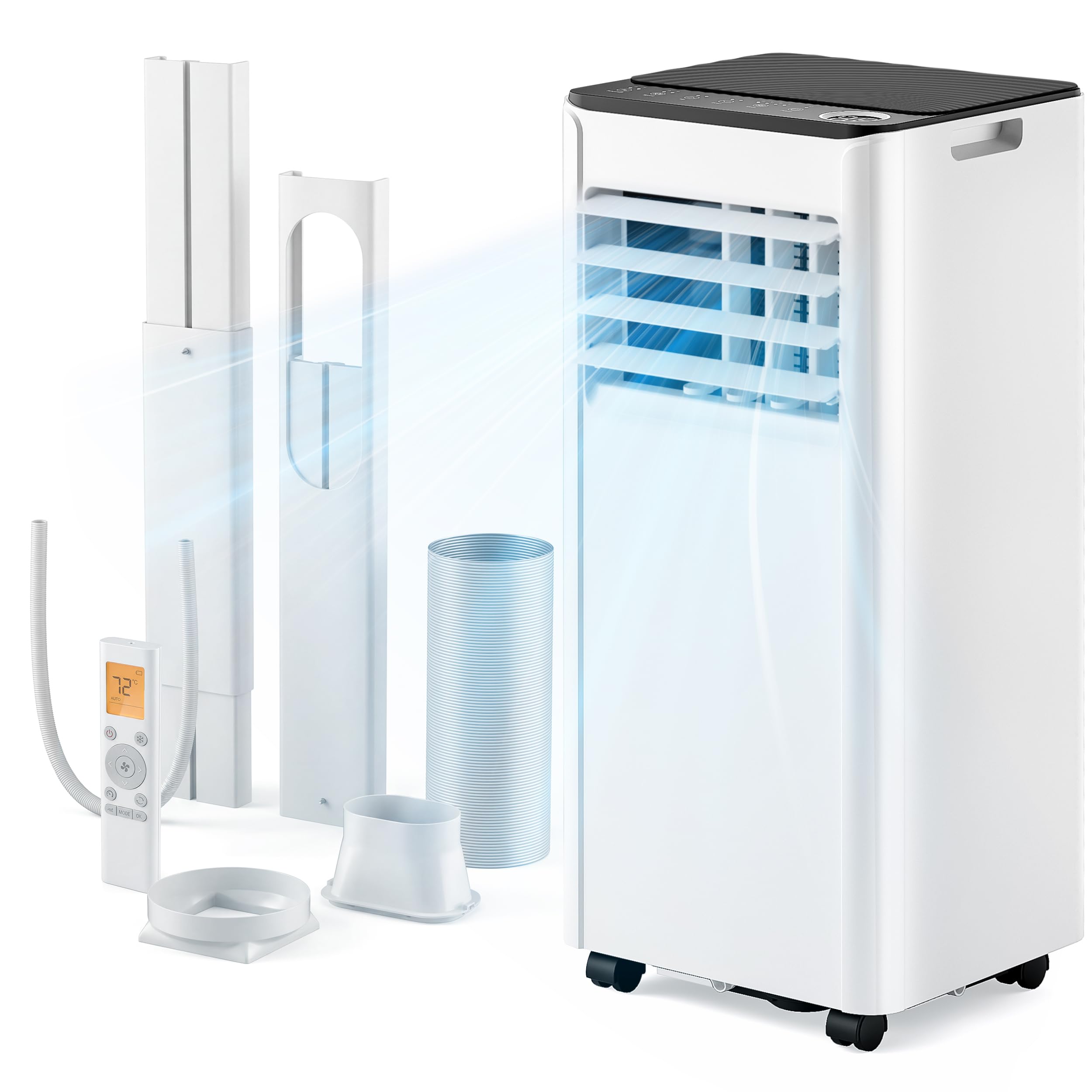 9000 BTU Portable Air Conditioner with Cooling, Dehumidifier, Fan, Sleep Mode & Remote Control