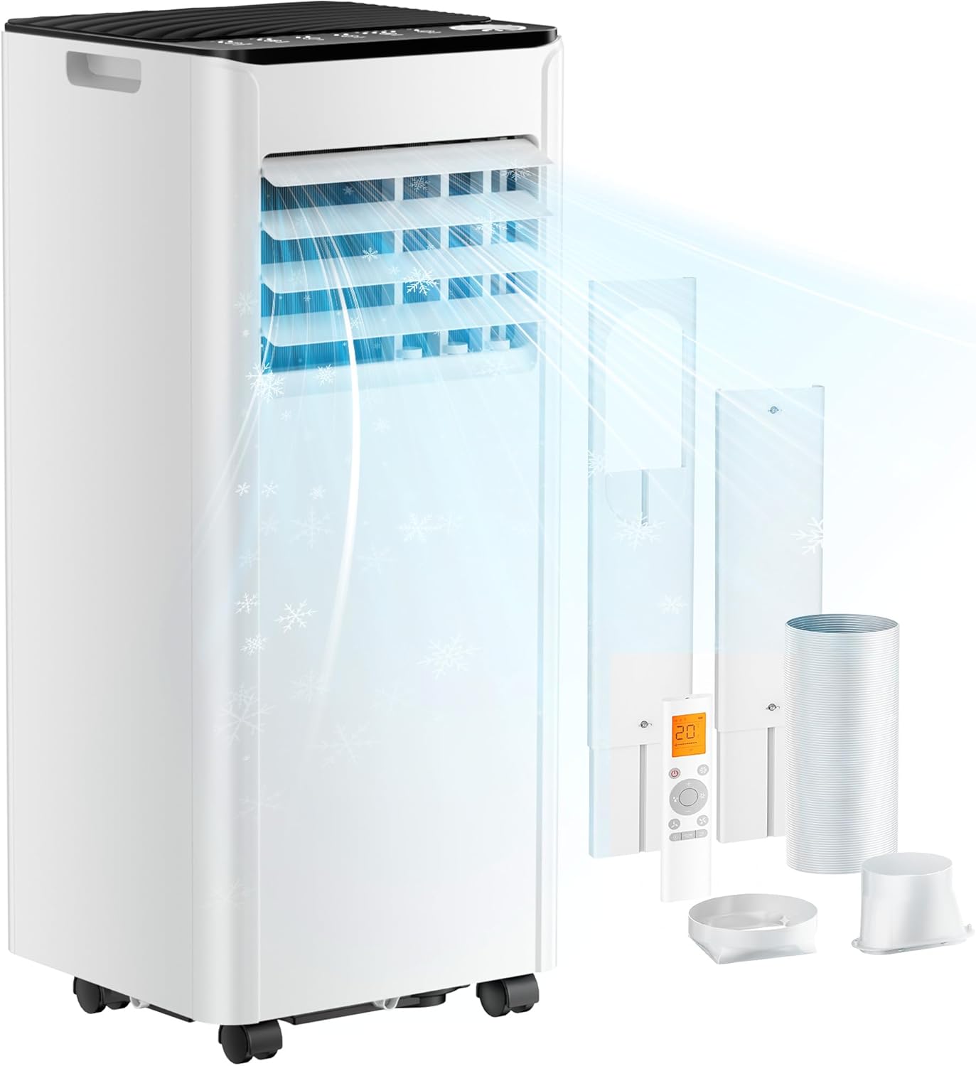 EUHOMY OL-A016FF26N2 Mobiles Klimagerät 9.000 BTU – 4-in-1, R290, EEK A, GMCC, 25m², Weiß