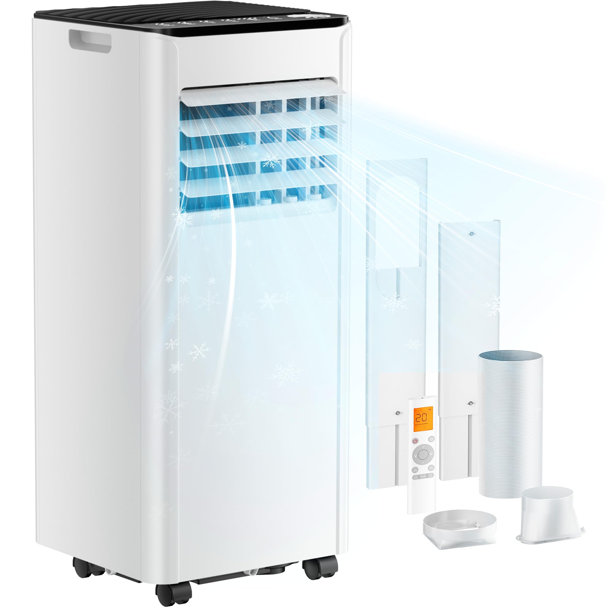 EUHOMY OL-A016FF26N2 Mobiles Klimagerät 9.000 BTU – 4-in-1, R290, EEK A, GMCC, 25m², Weiß