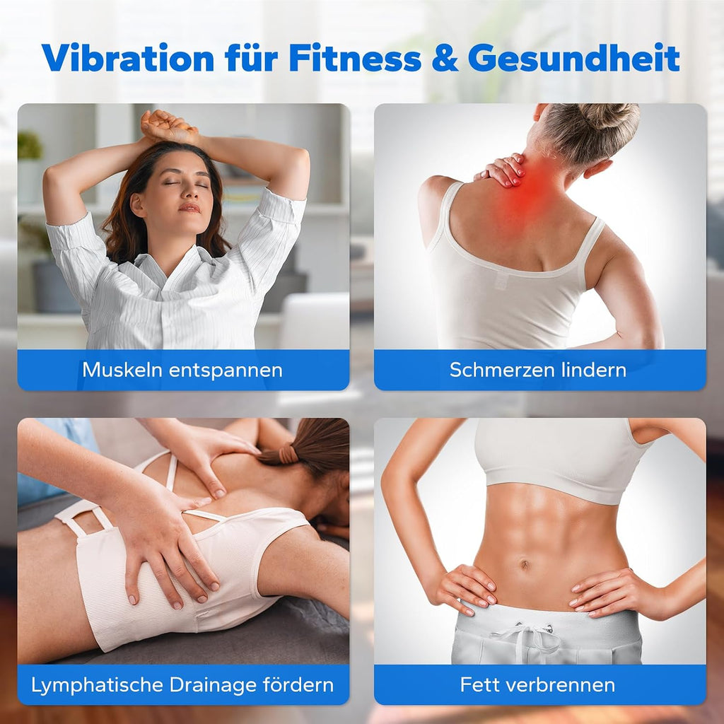 MERACH MR-2398 Slim Vibrationsplatte – 10 Stufen, <40 dB, 136kg, LED-Display, Fernbedienung, Grau