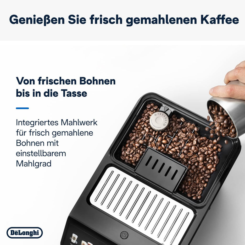 De'Longhi Eletta Explore ECAM452.57.G Kaffeevollautomat – 40+ Getränke, LatteCrema Hot & Cool, TFT, Grau