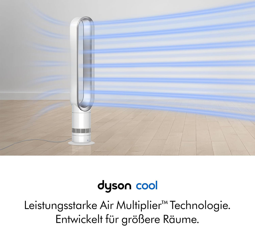 Dyson AM07 Turmventilator klingenlos 100,7 cm – 10 Stufen, Air Multiplier, Fernbedienung, Weiß