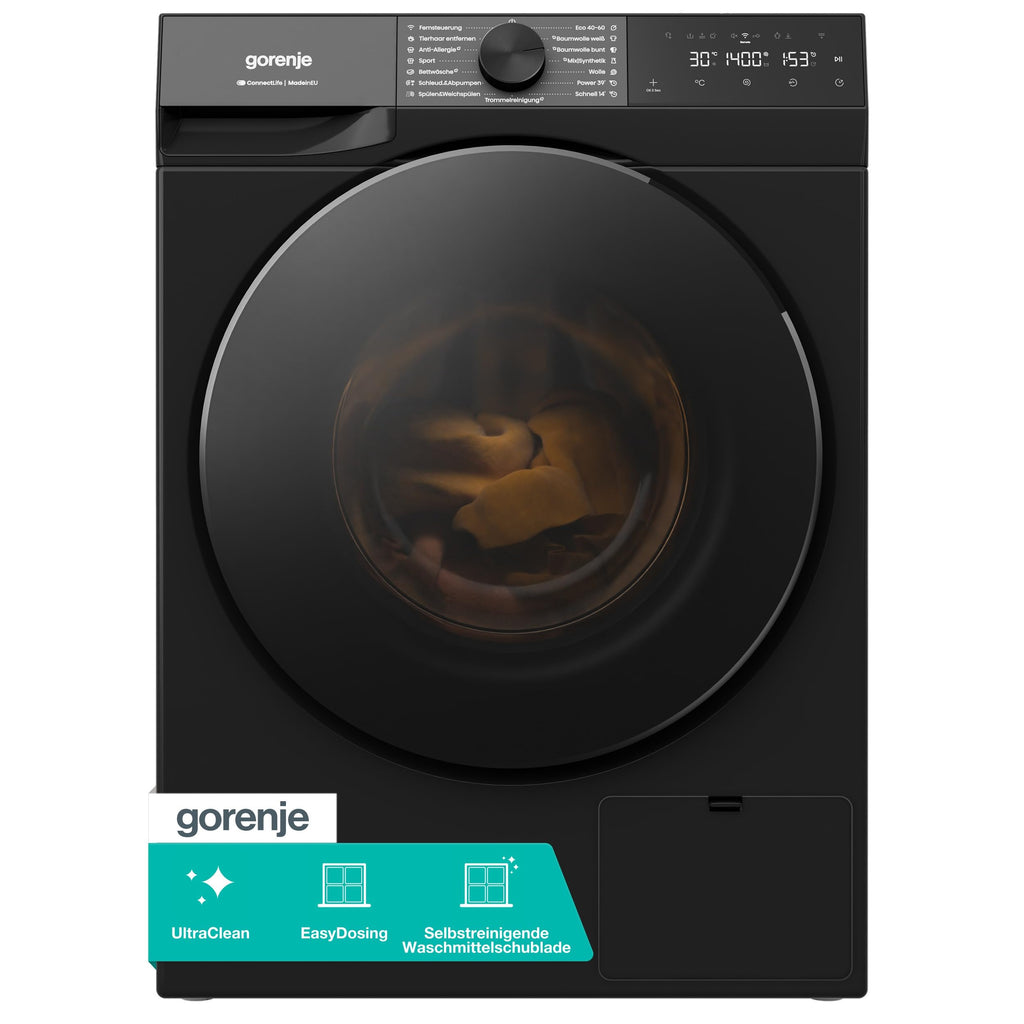 Gorenje WPNEI74A1TS Waschmaschine 7kg – Dampf, ConnectLife App, 1400 U/min, AquaStop, EEK A-10%, Weiß