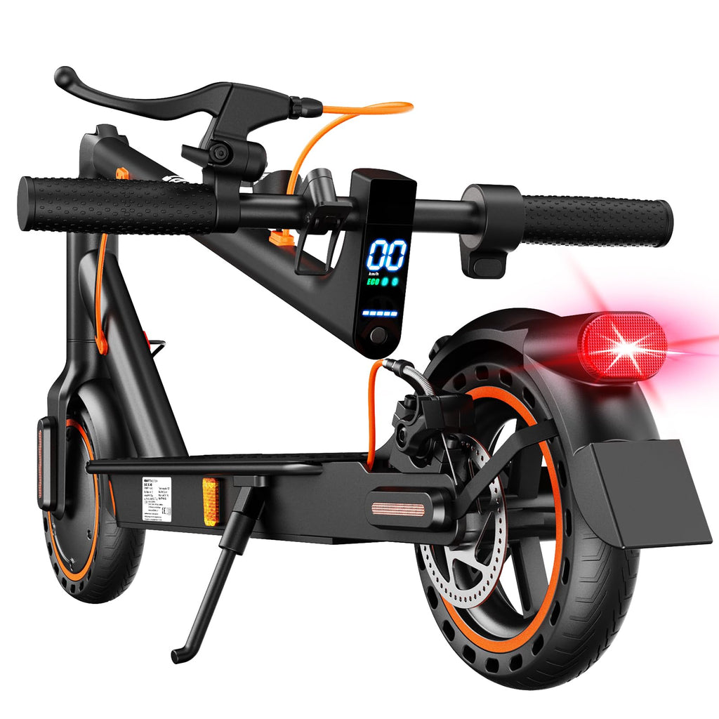 TODIMART T3 E-Scooter mit ABE, bis zu 30 km Reichweite, 8,5 Zoll Vollgummireifen, Bluetooth-App, Dual-Bremssystem, faltbar, IPX5, Schwarz/Orange**