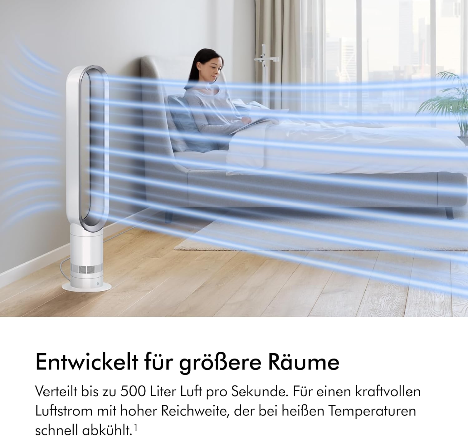 Dyson AM07 Turmventilator klingenlos 100,7 cm – 10 Stufen, Air Multiplier, Fernbedienung, Weiß