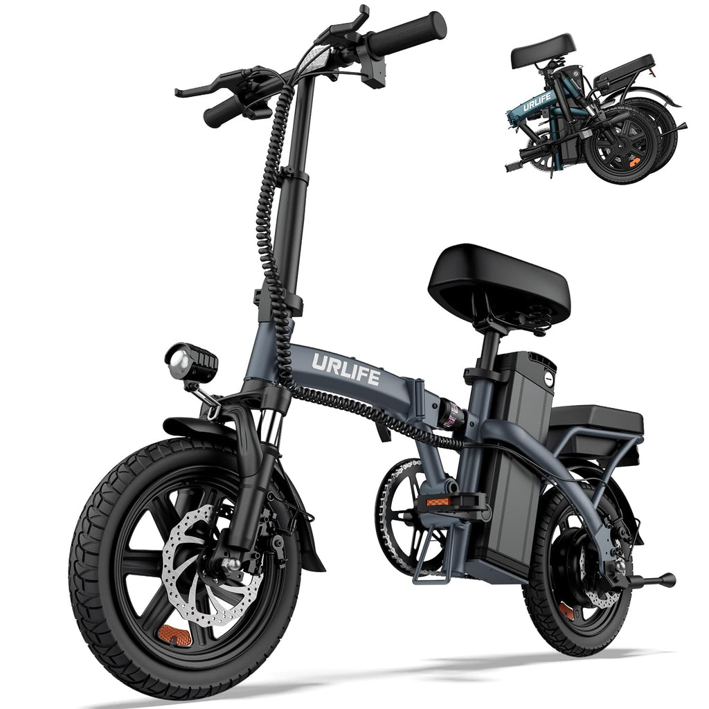 URLIFE F1L Klapp-E-Bike 250W – 48V/7,5Ah, 60km, Pedelec, IP54, Dual-Federung, 14", Schwarz