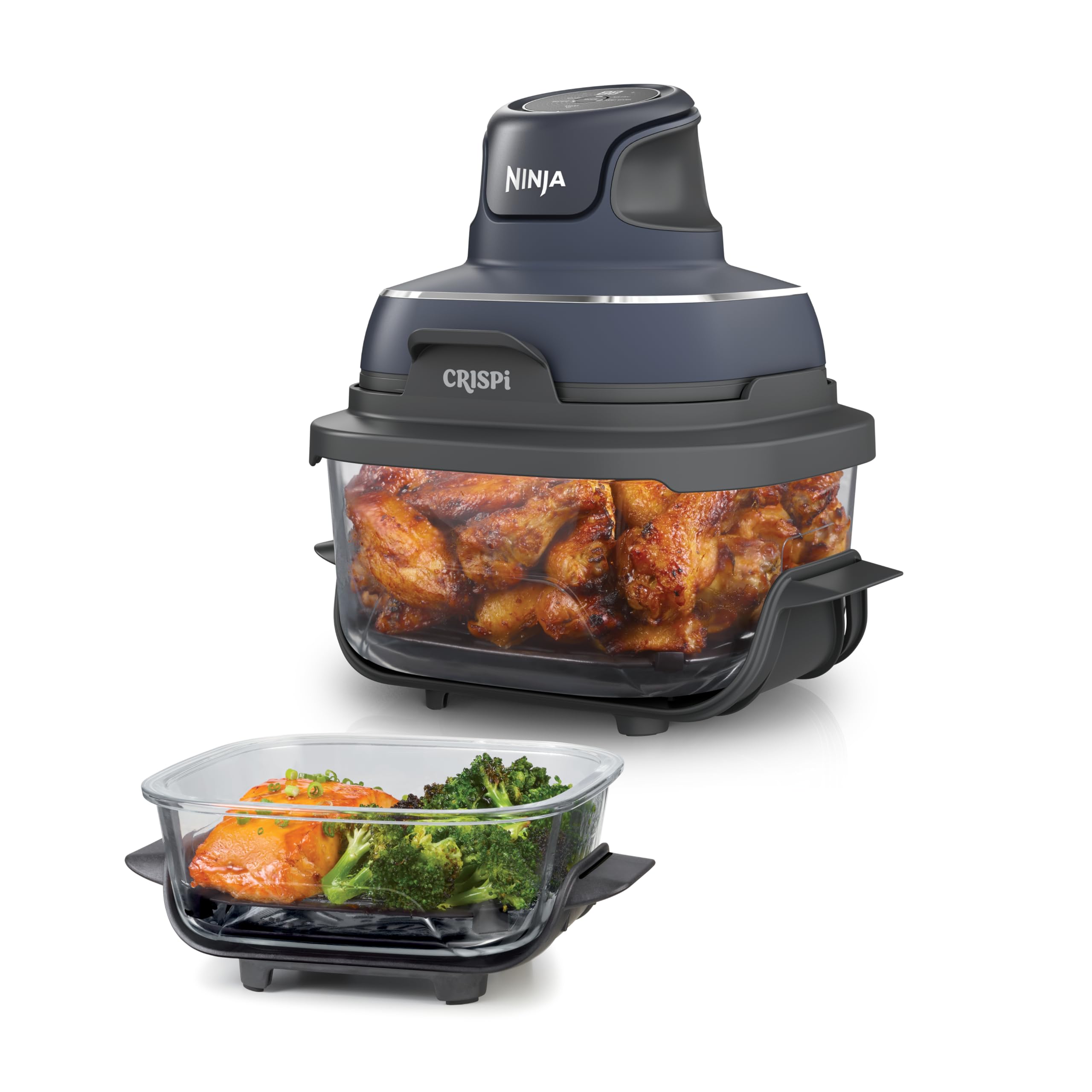 Ninja FN101EU CRISPi Heißluftfritteuse 3,8L – 4 Funktionen, PFAS-frei, Glasbehälter, 1700W, Stone Gold