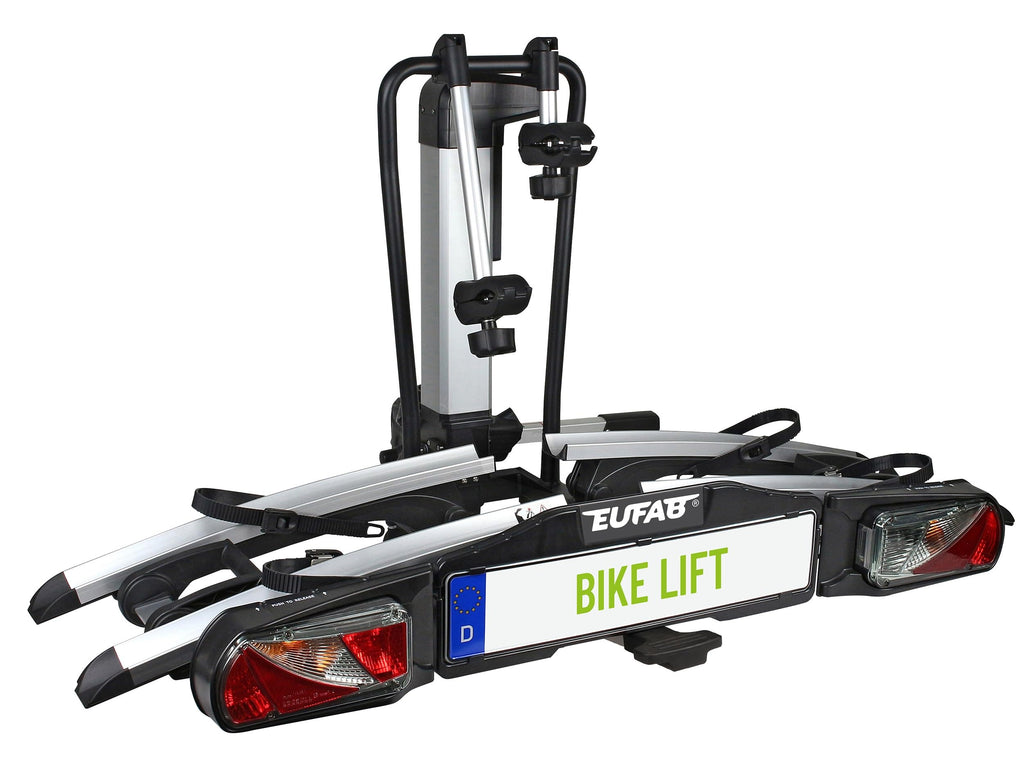EUFAB PREMIUM 2 Fahrradträger Anhängerkupplung – 2 Räder, 60kg, E-Bike, klappbar, abschließbar, Schwarz