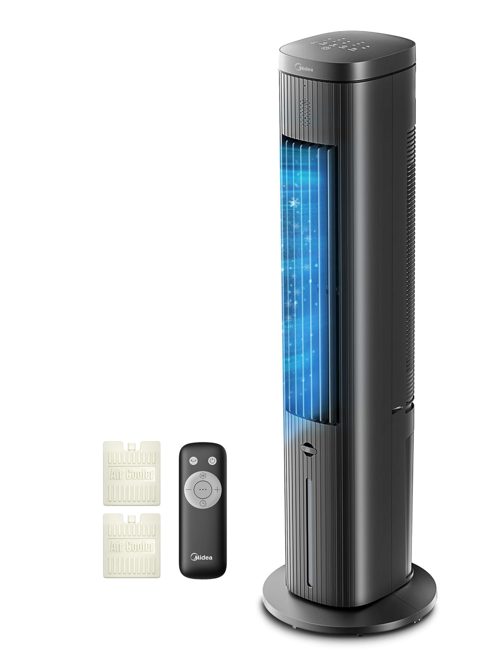 Midea AC100-20ARB Luftkühler 4-in-1 – 5L Wassertank, 3 Modi, Fernbedienung, 55W, Weiß