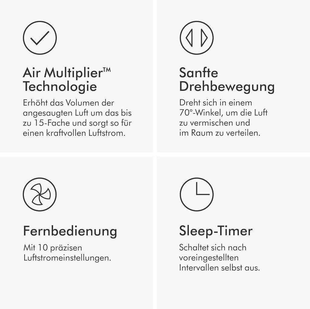 Dyson AM07 Turmventilator klingenlos 100,7 cm – 10 Stufen, Air Multiplier, Fernbedienung, Weiß