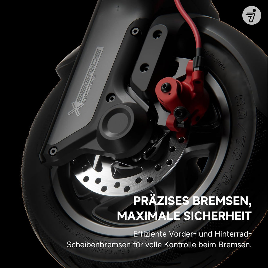 Segway-Ninebot F3 Pro D E-Scooter, bis zu 70 km Reichweite, 10 Zoll selbstabdichtende Luftreifen, Vollfederung, TFT-Display, Apple Find My, faltbar, Schwarz