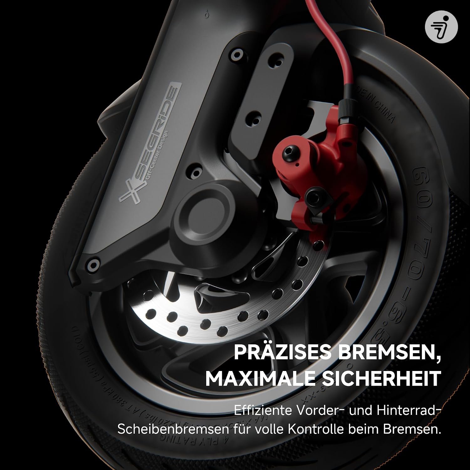 Segway-Ninebot F3 Pro D E-Scooter, bis zu 70 km Reichweite, 10 Zoll selbstabdichtende Luftreifen, Vollfederung, TFT-Display, Apple Find My, faltbar, Schwarz
