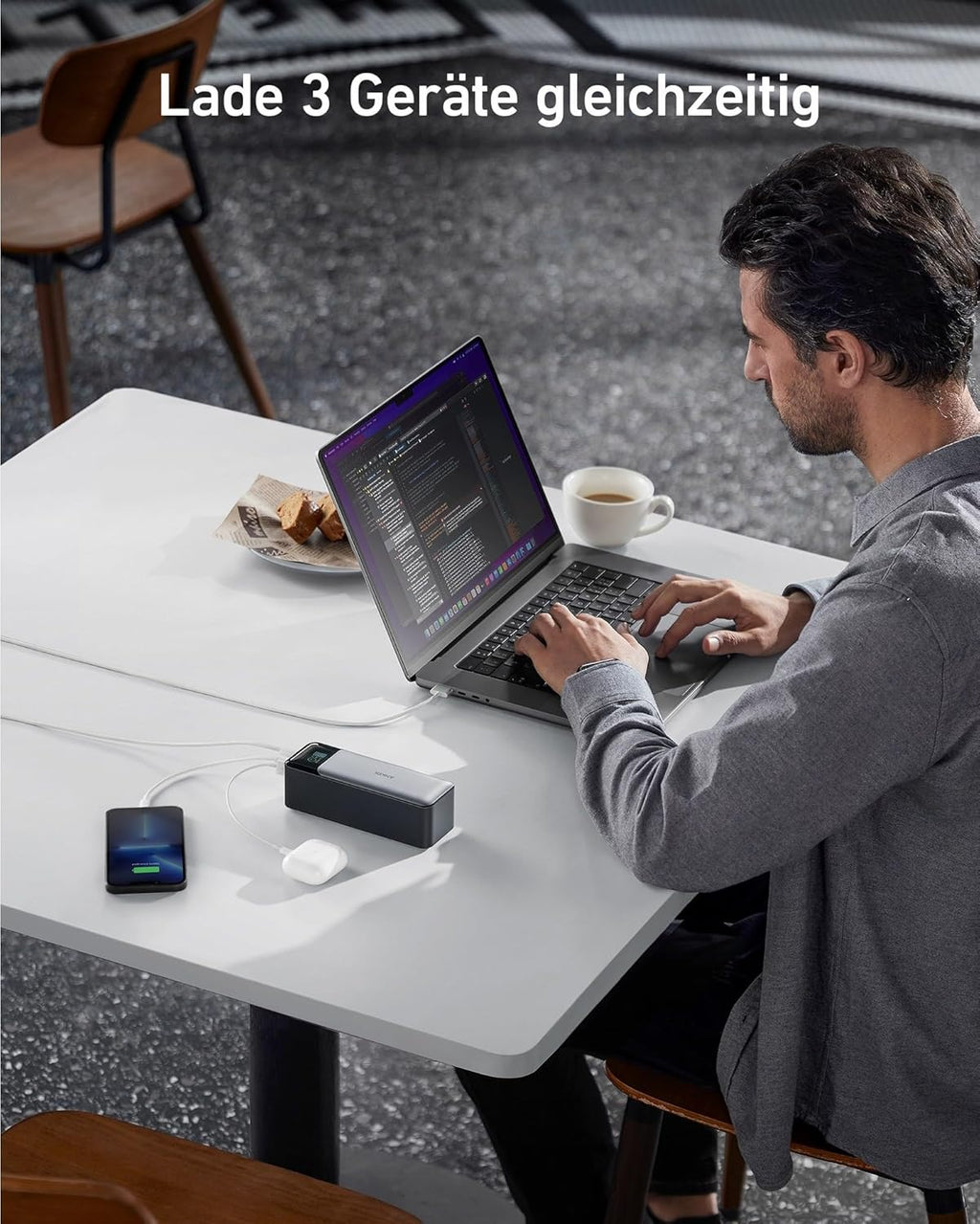 Anker 737 PowerCore 24K Powerbank 24.000 mAh, 140W, USB-C, Fast Charging, Schwarz