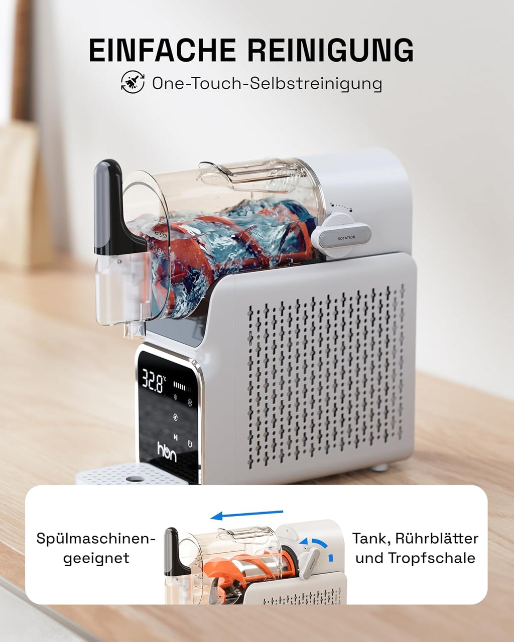 HBN CP-GBS-800 Slush-Maschine 1,9 L – 6 Programme, Selbstreinigung, 220 W, Kompakt