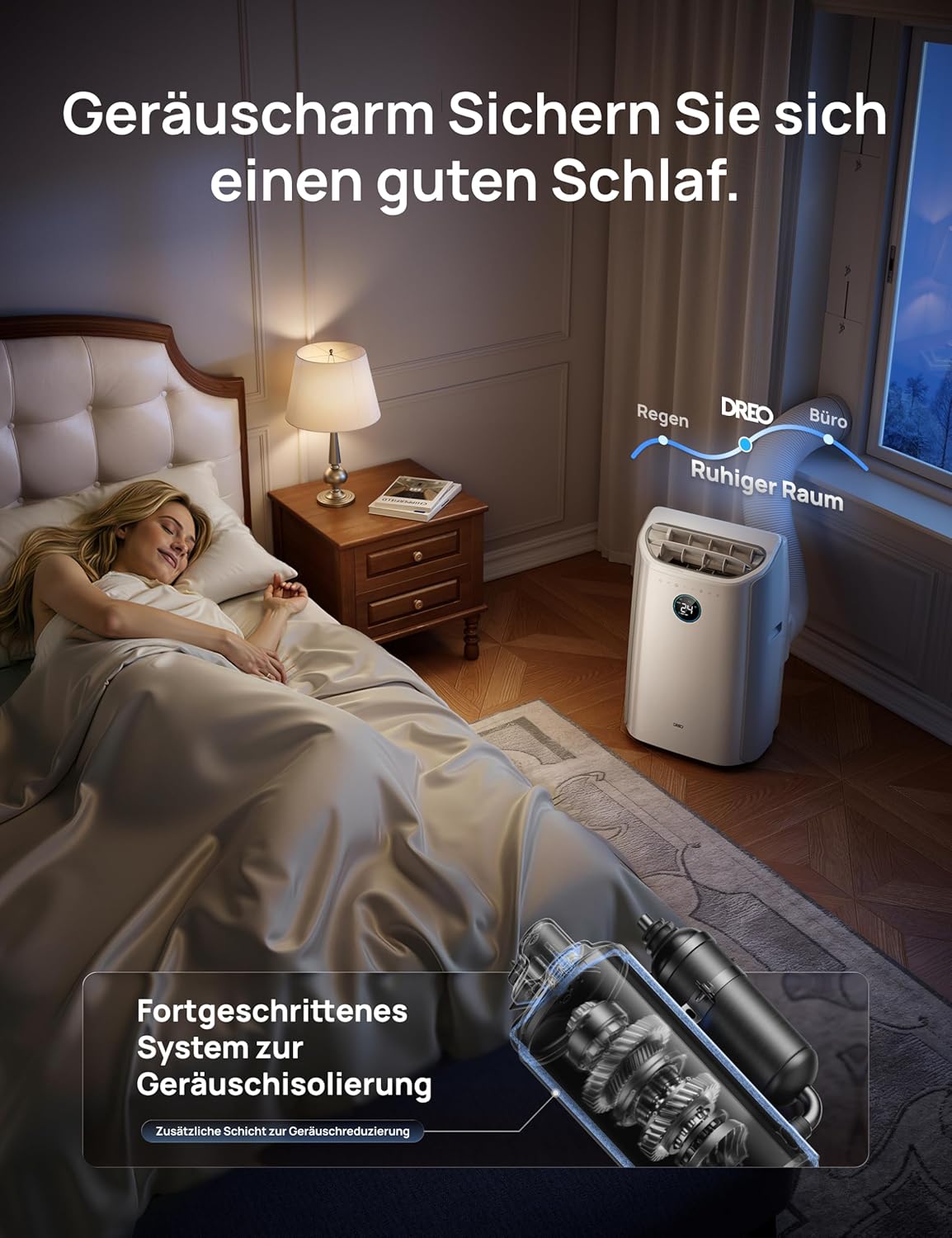 DREO AC515S Mobiles Klimagerät 10.000 BTU – 3-in-1, R290, EEK A, HEPA, Alexa, Google Home, Weiß