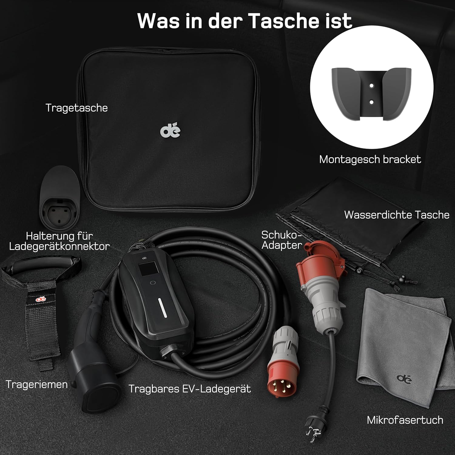 dé deDM2CEE Mobile Wallbox 11kW – Typ 2, 7m Kabel, CEE 16A, 3-phasig, 2-in-1, CE, IP-Schutz