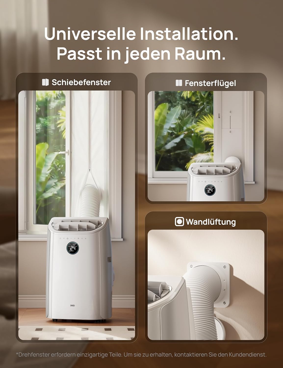 DREO AC515S Mobiles Klimagerät 10.000 BTU – 3-in-1, R290, EEK A, HEPA, Alexa, Google Home, Weiß