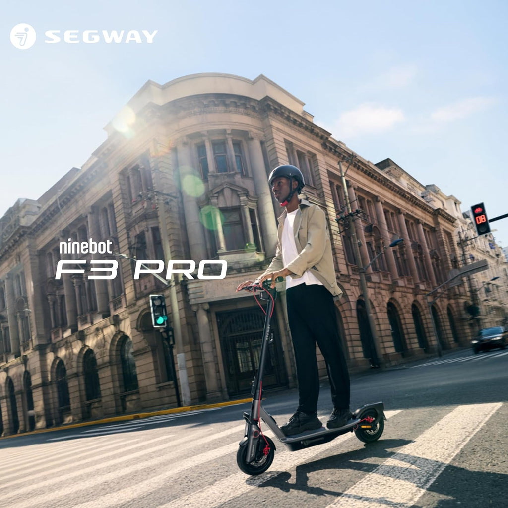 Segway-Ninebot F3 Pro D E-Scooter, bis zu 70 km Reichweite, 10 Zoll selbstabdichtende Luftreifen, Vollfederung, TFT-Display, Apple Find My, faltbar, Schwarz