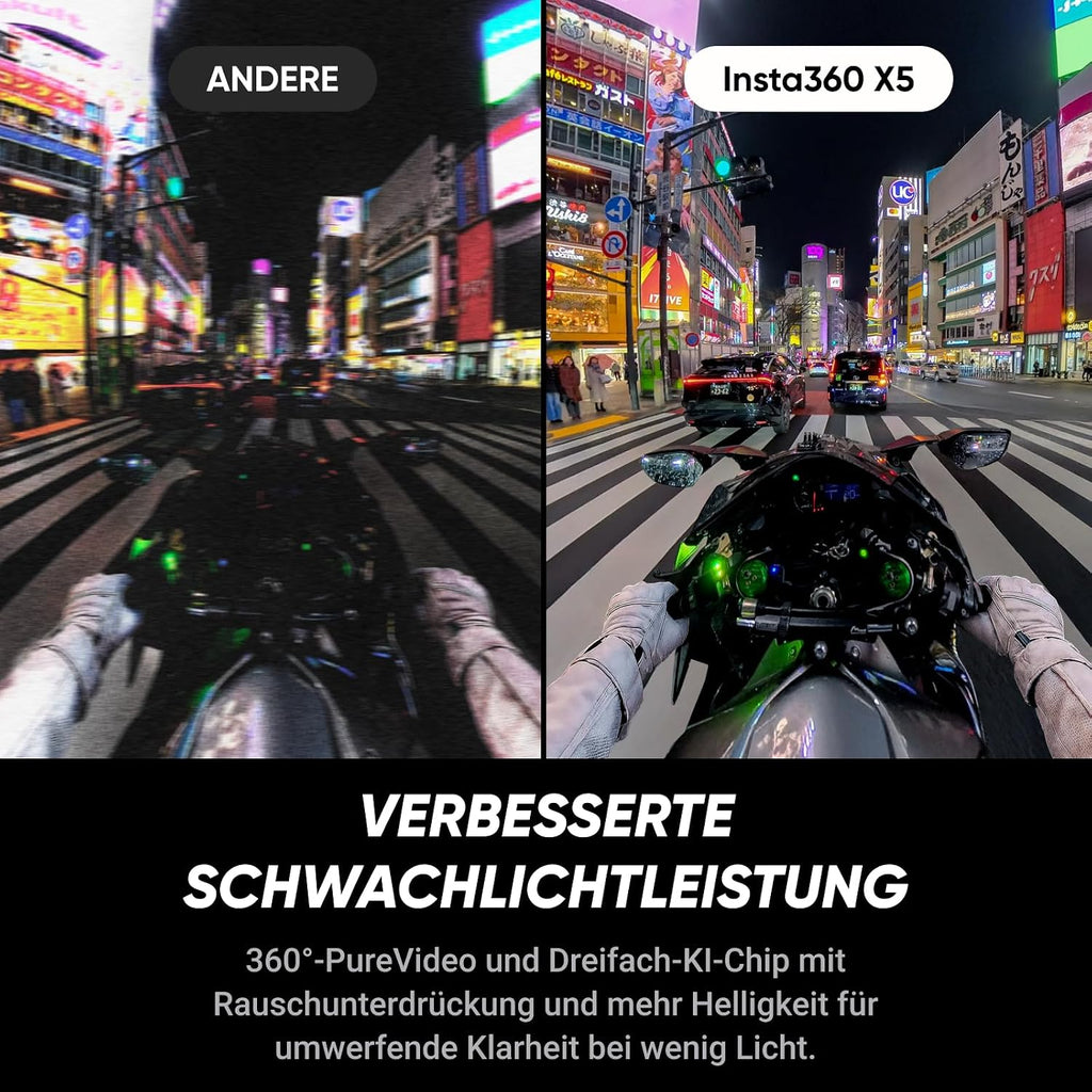 Insta360 X5 Essentials Bundle 360°-Kamera 8K – 2x 1/1.28" Sensor, FlowState, 15m wasserdicht, Schwarz