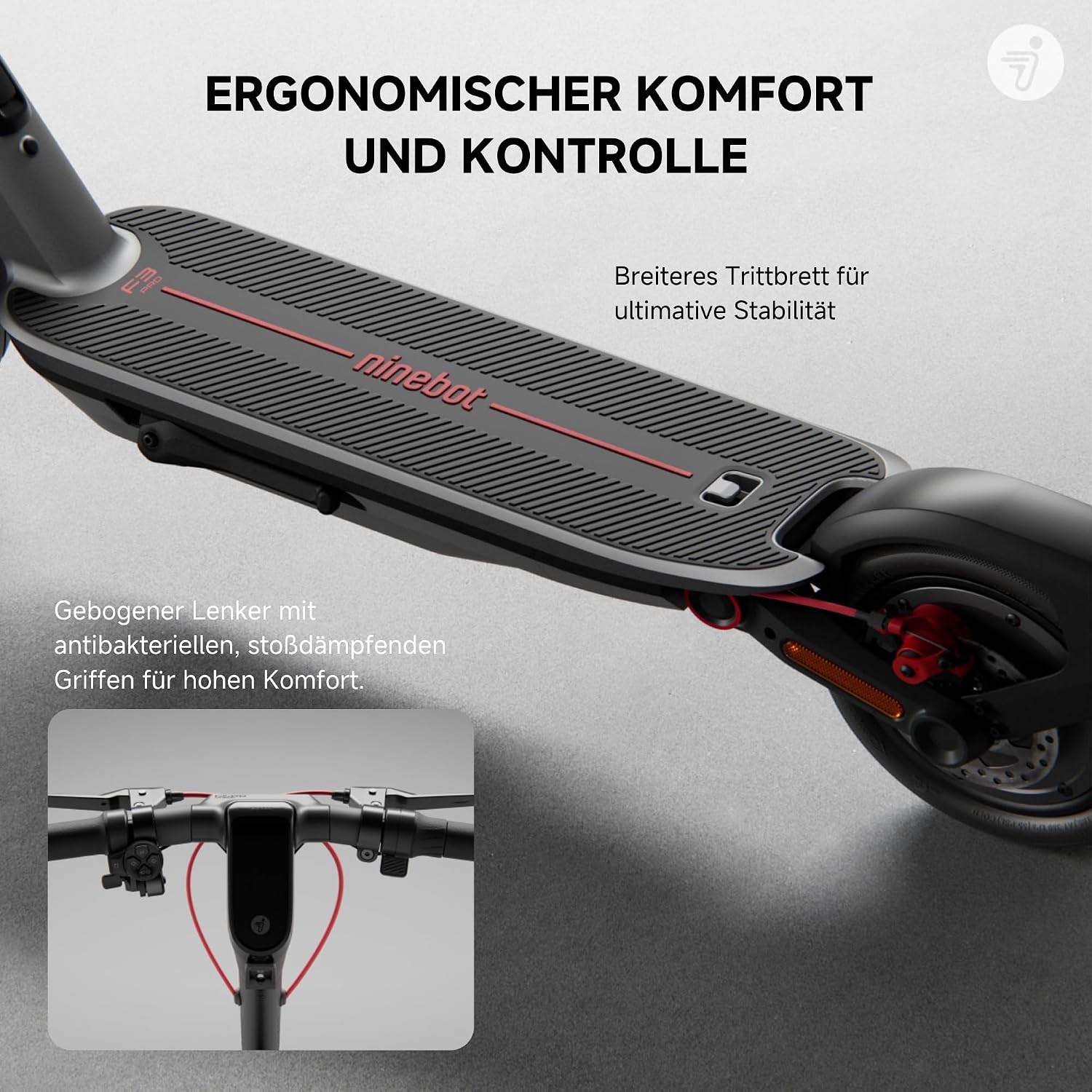 Segway-Ninebot F3 Pro D E-Scooter, bis zu 70 km Reichweite, 10 Zoll selbstabdichtende Luftreifen, Vollfederung, TFT-Display, Apple Find My, faltbar, Schwarz