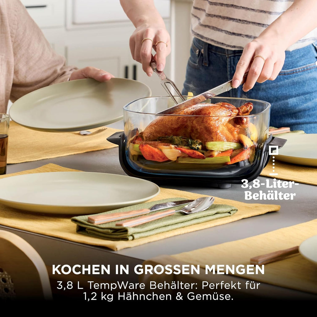 Ninja FN101EU CRISPi Heißluftfritteuse 3,8L – 4 Funktionen, PFAS-frei, Glasbehälter, 1700W, Stone Gold