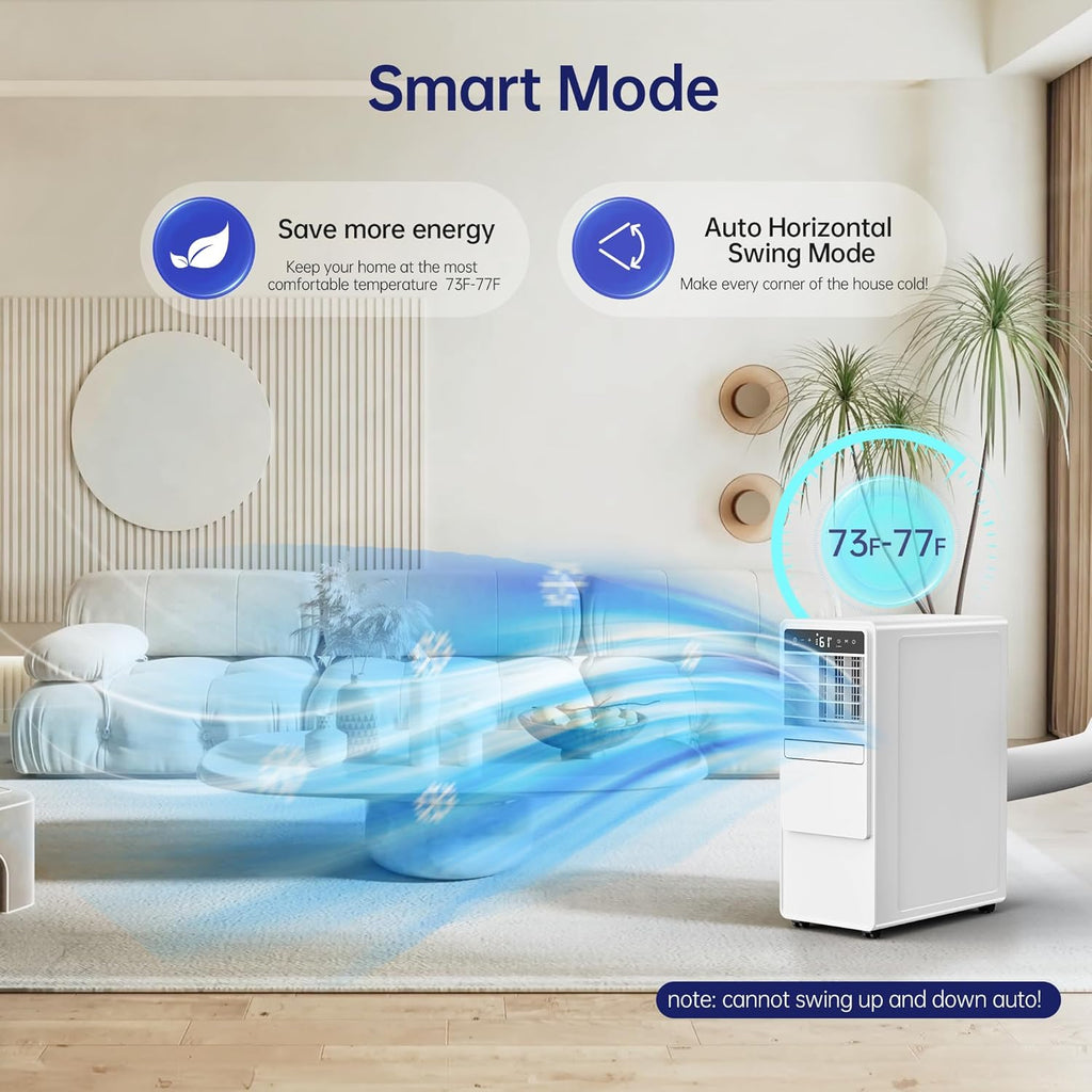 12000BTU Portable Air Conditioners with Remote, Floor Standing Cooling Portable AC Unit with Fan & Dehumidifier,Sleep and Timer Mode,For Room up to 500 sq.ft, Windows Sealing Kit Included
