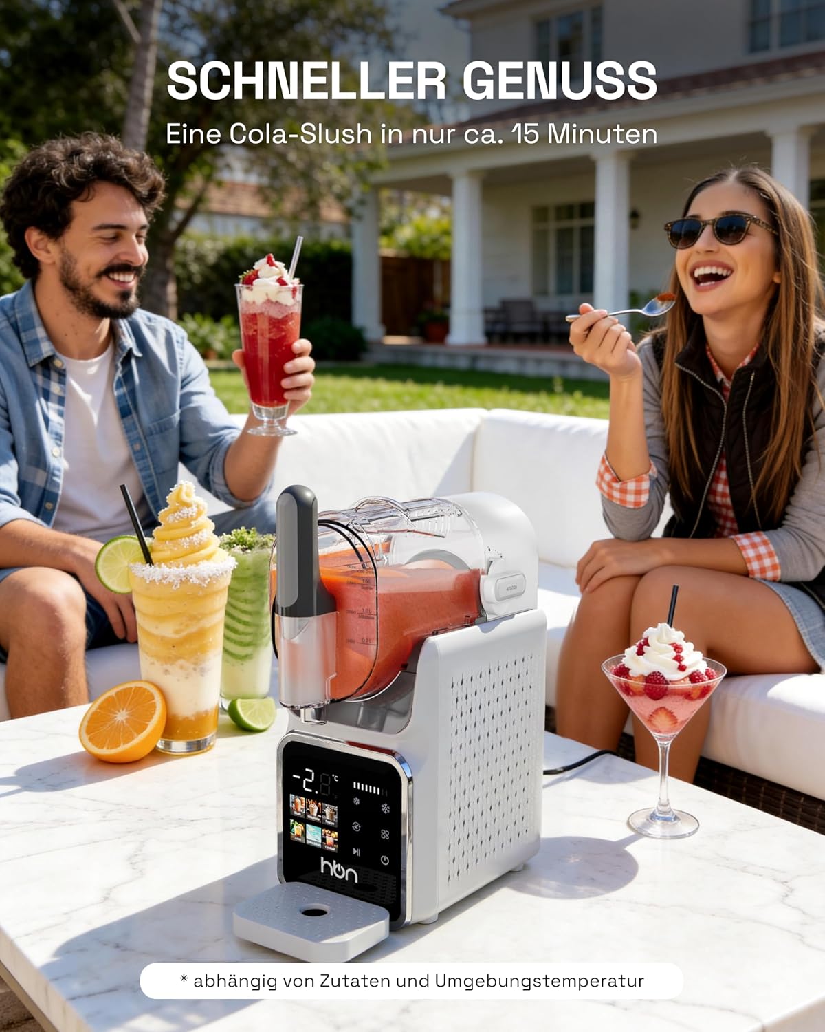 HBN CP-GBS-800 Slush-Maschine 1,9 L – 6 Programme, Selbstreinigung, 220 W, Kompakt