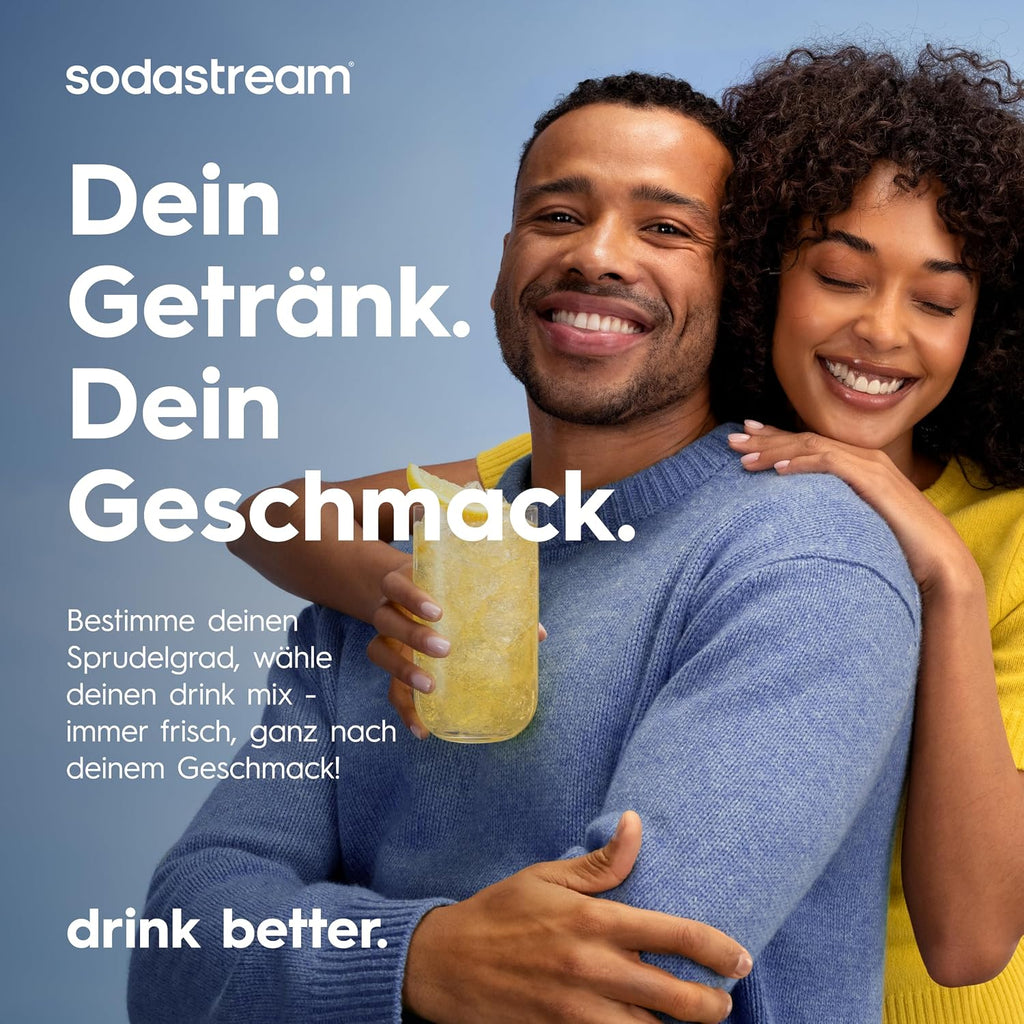 SodaStream Crystal 3.0 Wassersprudler – Quick Connect CO2, 2x Glaskaraffe 0,7L, Titan/Schwarz