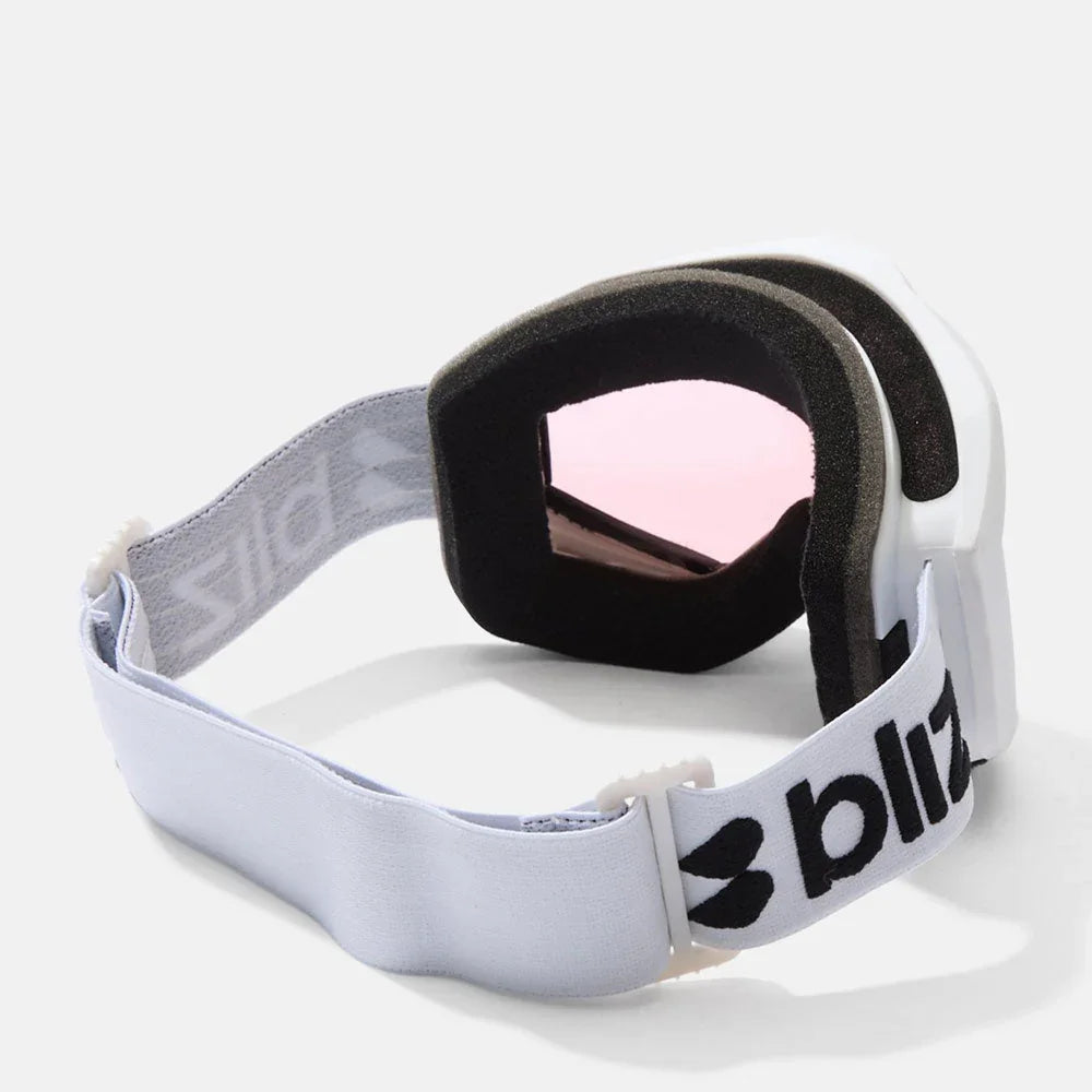 Bliz Liner White Black Logo Snow Goggle  - Pink Lens
