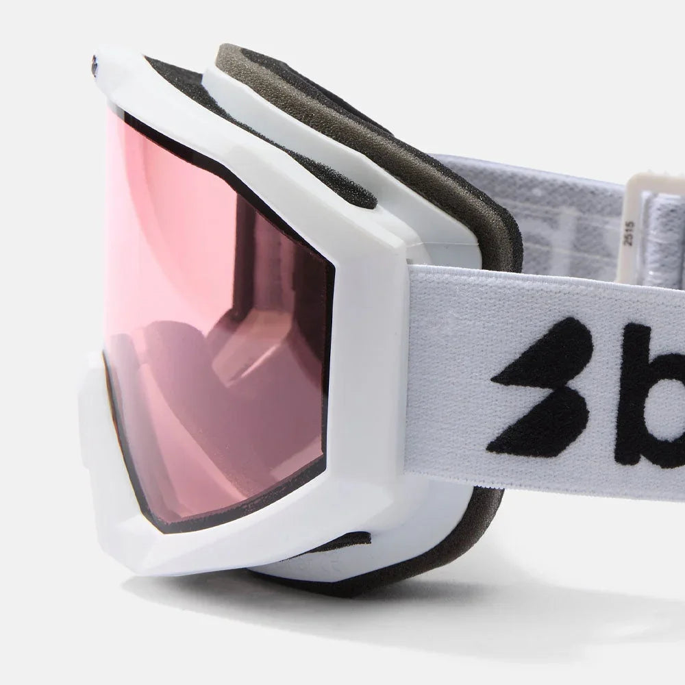 Bliz Liner White Black Logo Snow Goggle  - Pink Lens