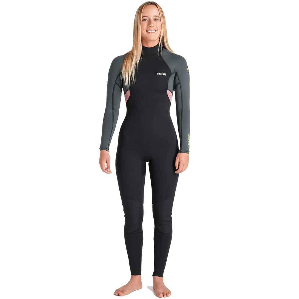 C-Skins NuWave Element 3/2mm Womens FL Back Zip Black Forest