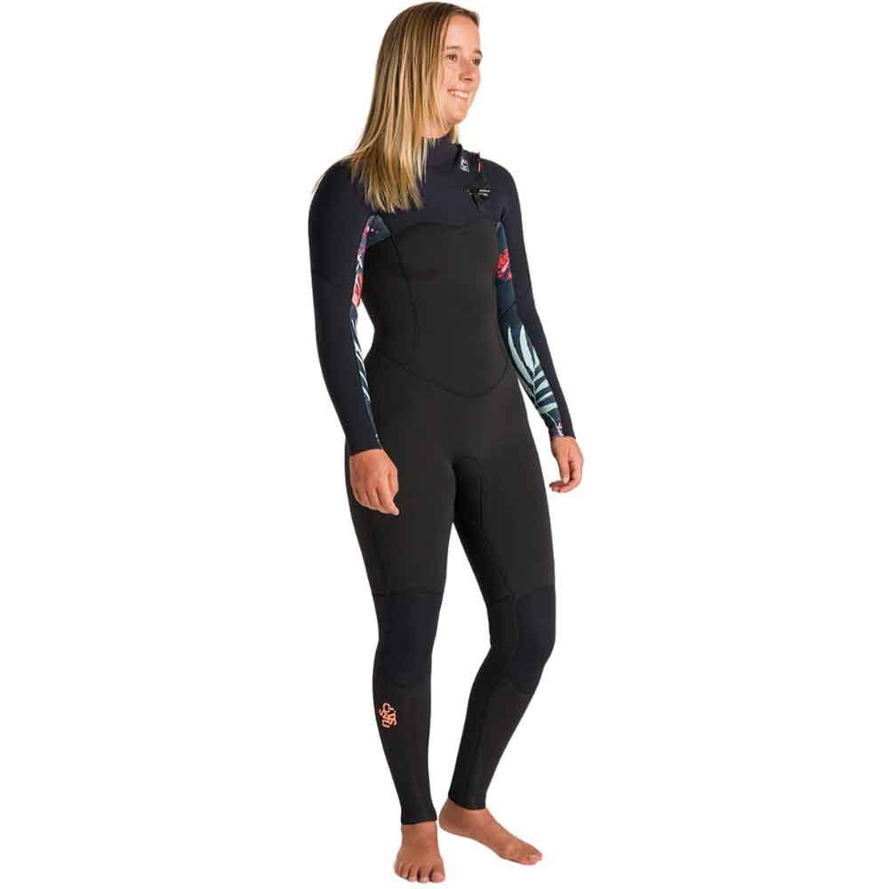 C-Skins NuWave Solace 4/3mm Womens GBS Chest Zip Raven Black