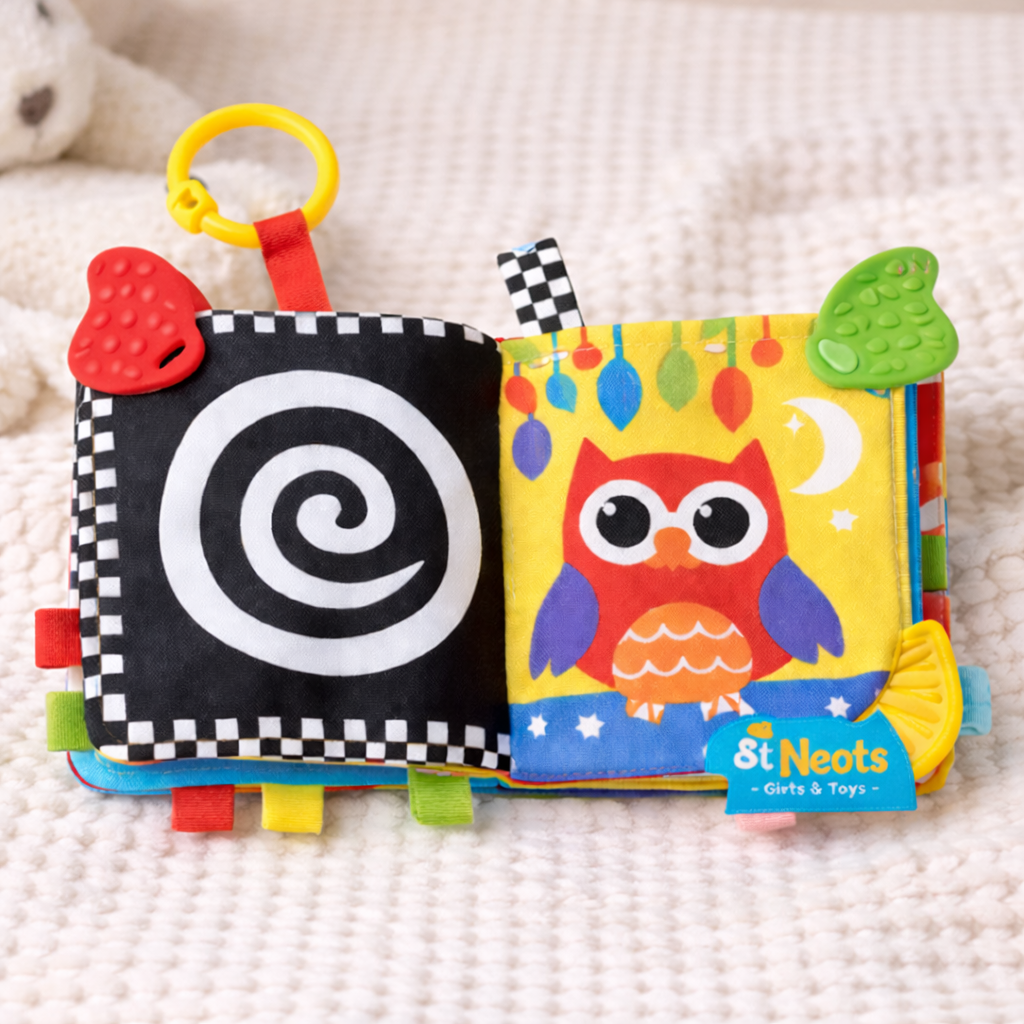 Baby Soft Cloth Book Toy – Sensory Learning Book for Infants