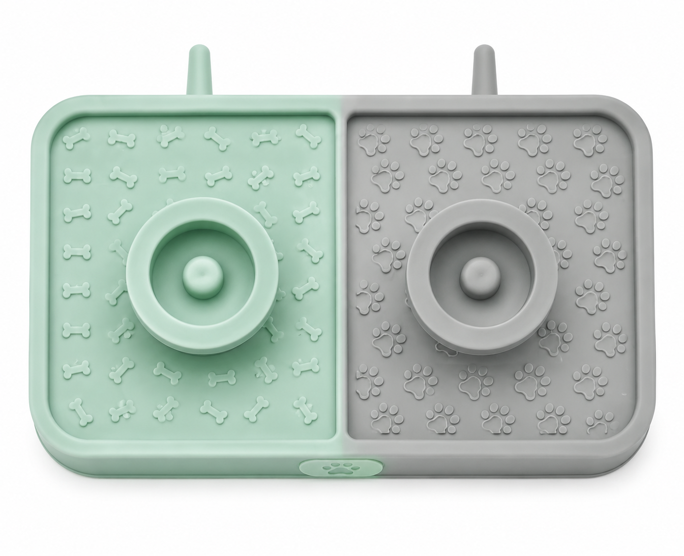 Double-Post Interactive Stacking and Training Toy for Dogs – Mint Green and Grey
