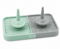 Double-Post Interactive Stacking and Training Toy for Dogs – Mint Green and Grey