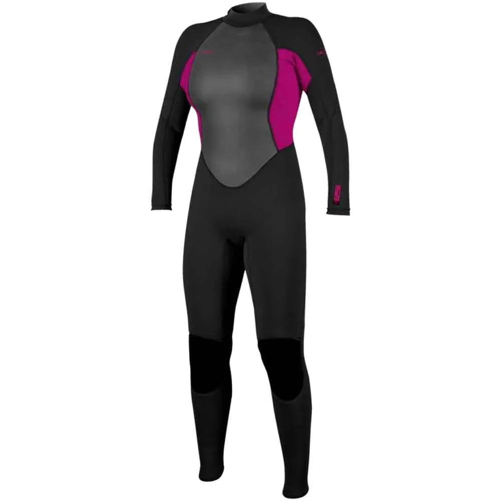 O'Neill Womens Reactor-2 3/2mm Back Zip Full Black / Punk Pink