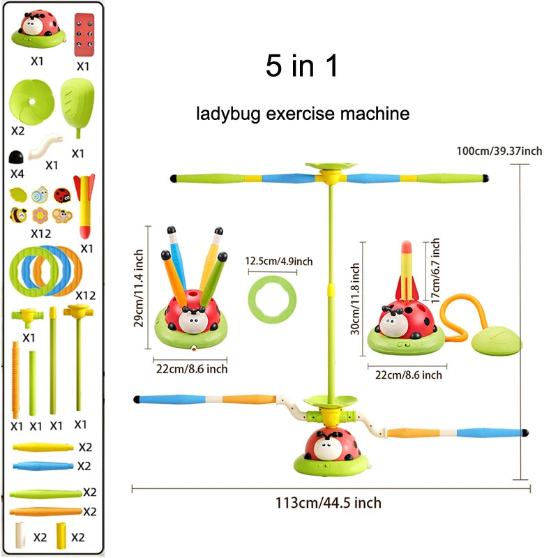 5 in 1 Ladybug Exercise Machine – Kids Active Play & Coordination Toy