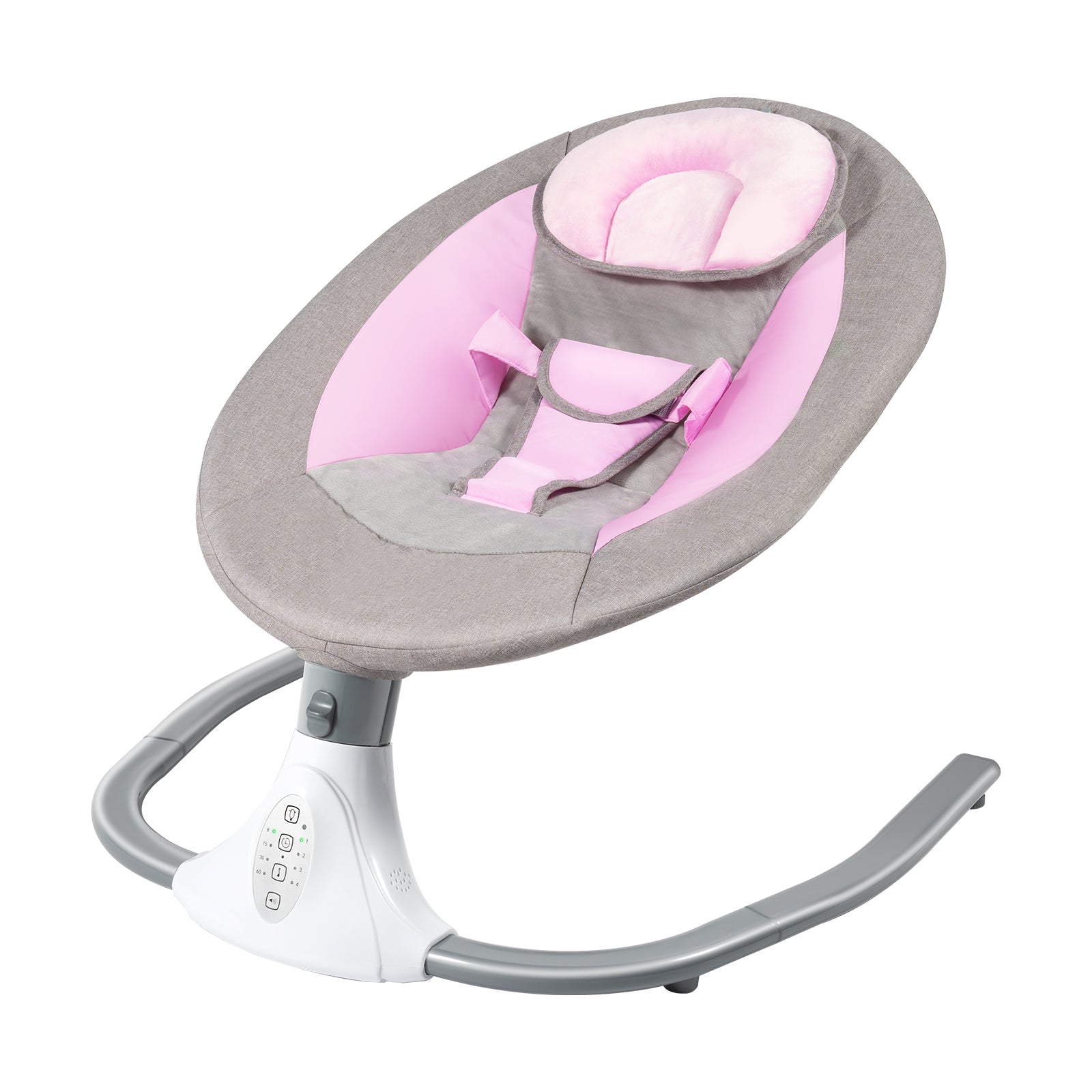 Infant baby swing with 4 speeds, 12 lullabies, 3-point harness and remote control