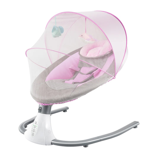 Baby Bouncer with 5 Swing Speeds and Built-In 17 Music for Newborn