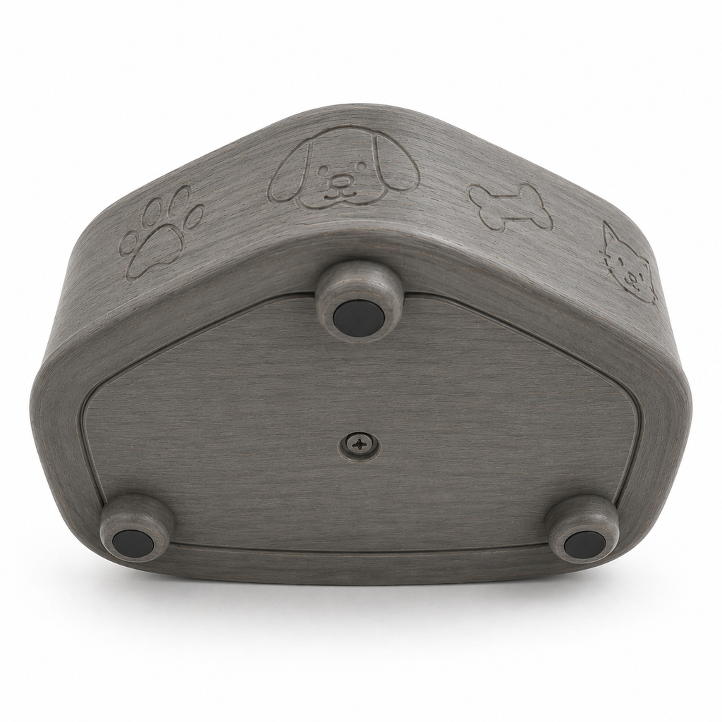 Triangular Slow Feeder Bowl for Cats and Dogs – Grey Wood Effect