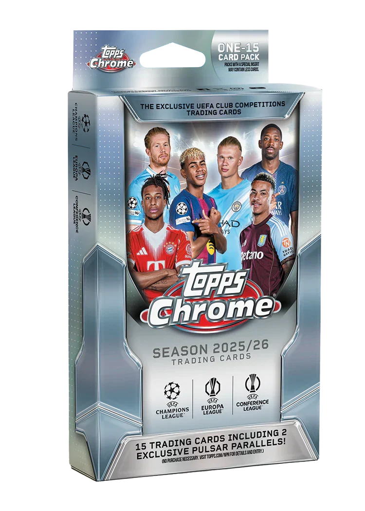 2025-26 Topps Chrome UEFA Club Competitions Soccer Hanger Pack