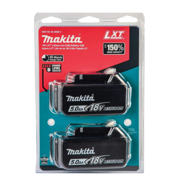 Makita 18V LXT 5.0Ah Battery - Pack of 2 - BL1850B 197280-8