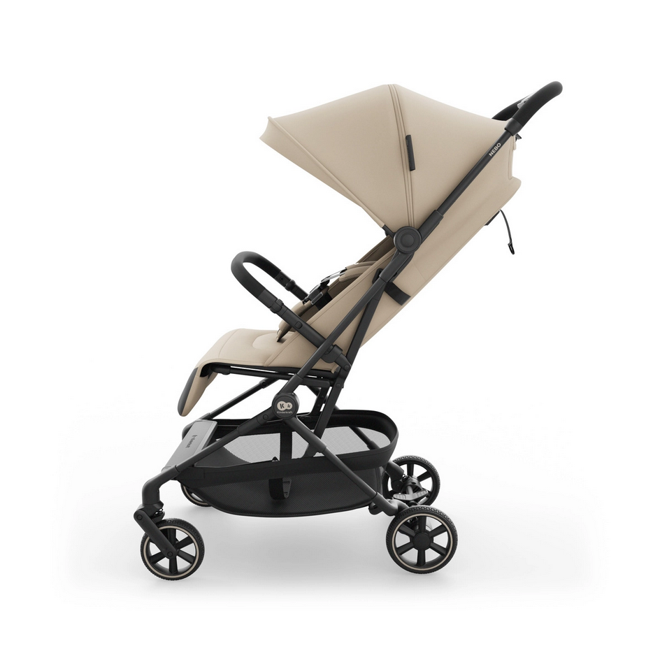 Kinderkraft Nebo Compact Stroller – Beige Lightweight Foldable Baby Pushchair
