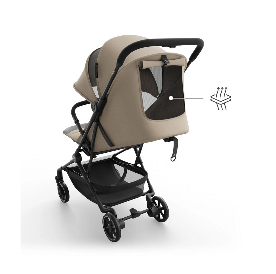 Kinderkraft Nebo Compact Stroller – Beige Lightweight Foldable Baby Pushchair