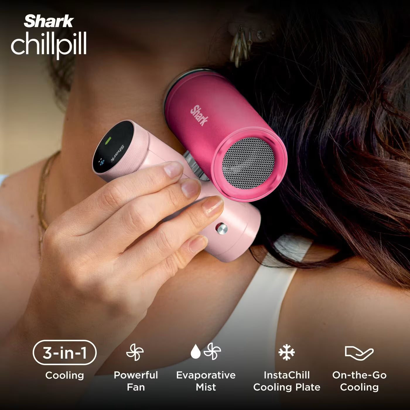 Shark ChillPill 3-in-1 Fan with Mist & InstaChill – Dragon Fruit | FA022UK