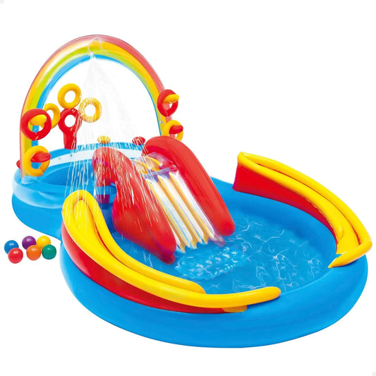 Outsunny 3-in-1 Inflatable Bouncy Castle with Dual Slides, Trampoline & Water Pool 3.3m x 2.65m x 1.85m