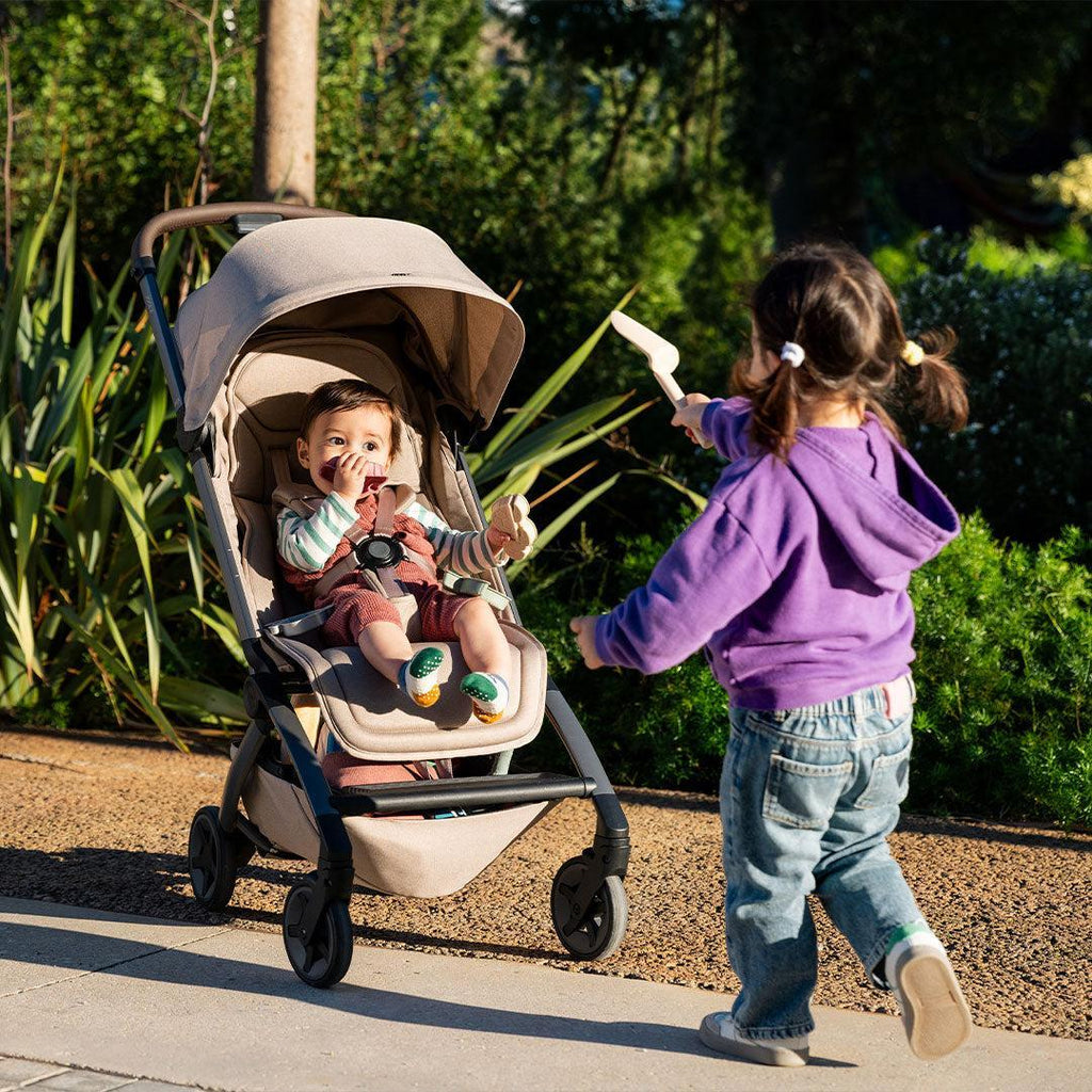 Joolz Aer2 Compact Stroller – Sandy Taupe Lightweight One-Hand Fold Pushchair